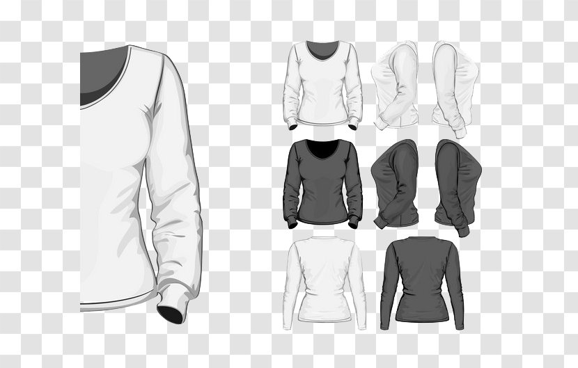 Long-sleeved T-shirt - Sleeve - Autumn Sweater Template Transparent PNG