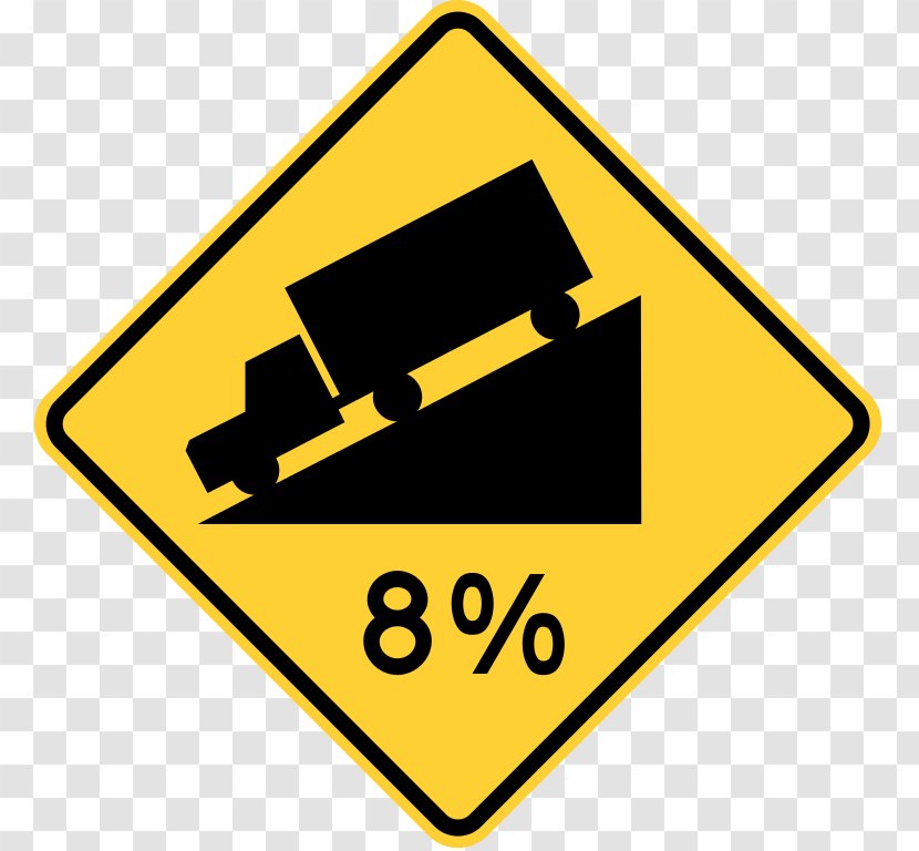 Traffic Sign Warning Signage Road - Steep Slope Percentage Transparent PNG