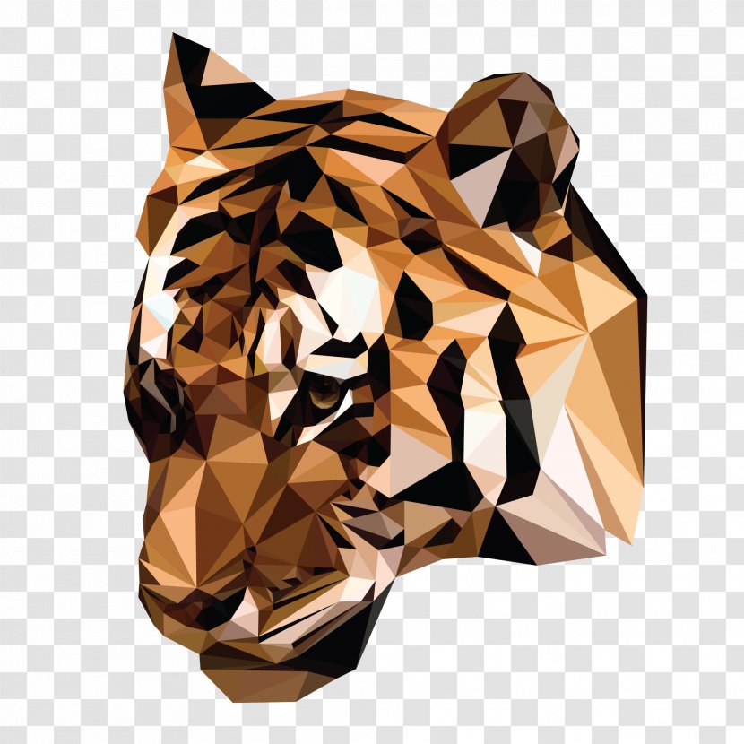 Tiger Graphic Design Poster - Polygon Transparent PNG