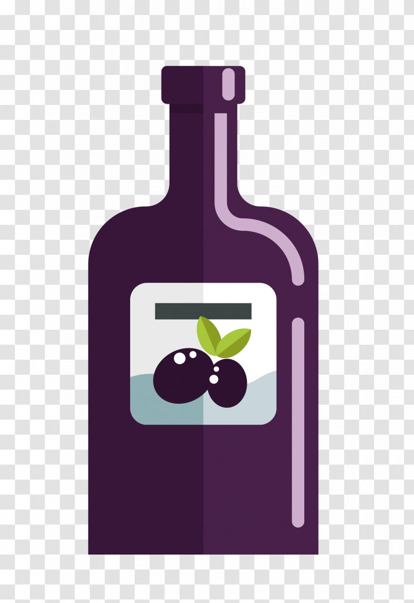 Red Wine Purple Bottle Drawing - Of Transparent PNG