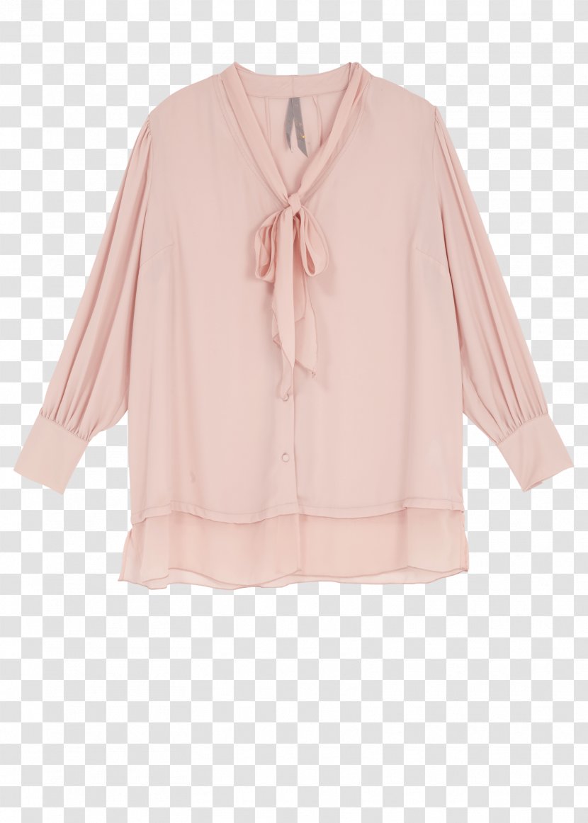 Sleeve Pink M Blouse Neck Outerwear - Clothing Line Transparent PNG