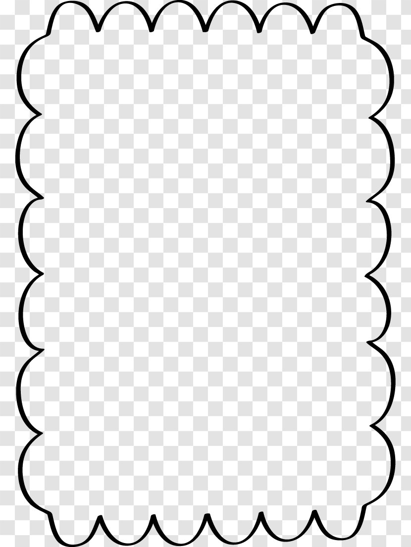 Library Clip Art - Black And White - Single Line Border Transparent PNG
