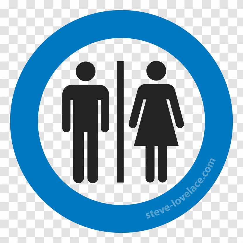 Unisex Public Toilet Bathroom Sign - Blue - Restroom Symbol Icon Transparent PNG