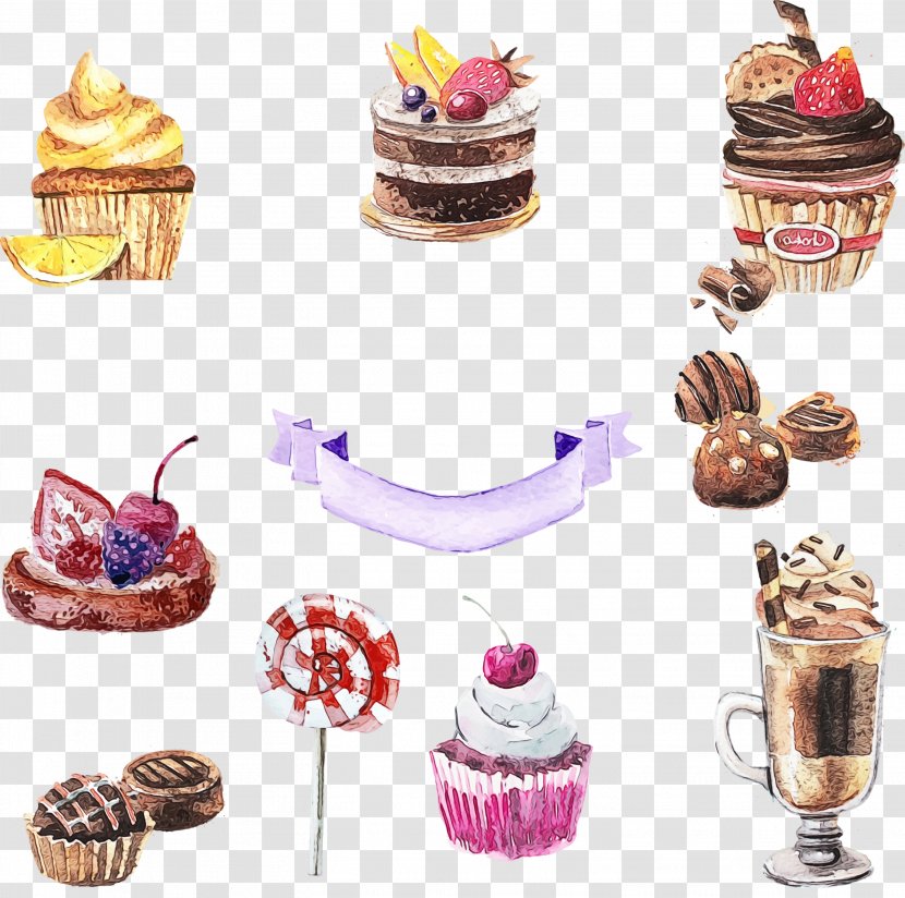 Frozen Food Cartoon - Dessert - Baked Goods Cuisine Transparent PNG