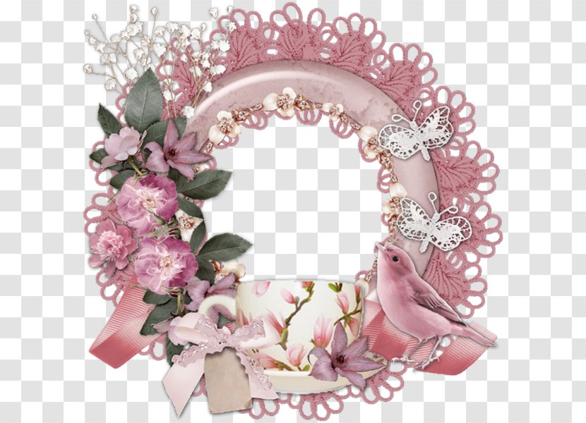 Pink Download Picture Frame - Floral Border Transparent PNG