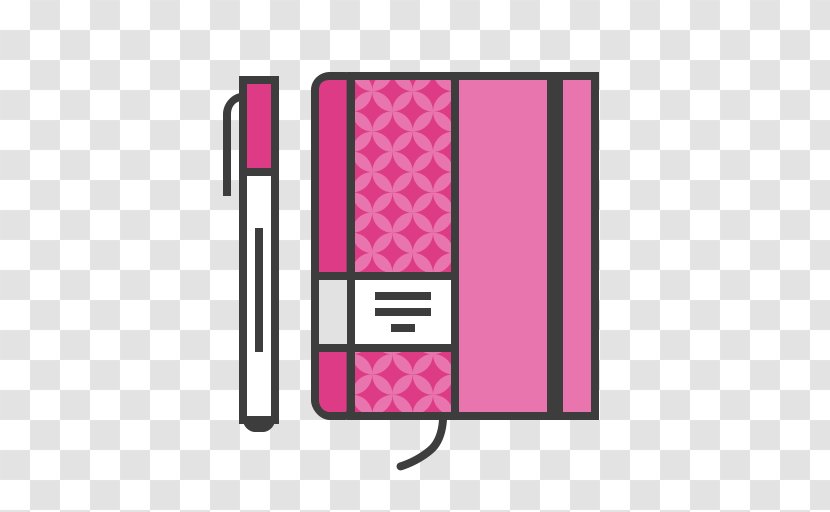 Diary Notebook - Magenta - Hand Marker Transparent PNG