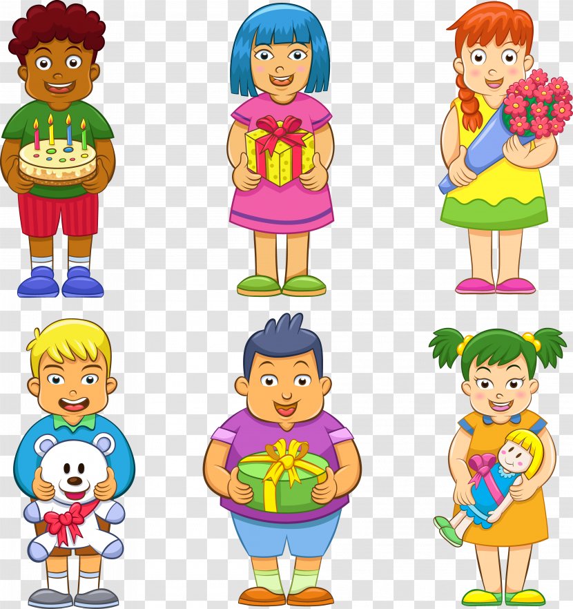 Gift Child - Party - Cartoon Children Transparent PNG