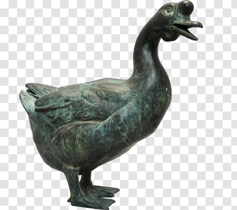 Bronze Sculpture Duck Garden Statue - Goose Transparent PNG