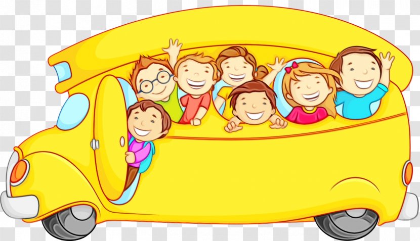 Cartoon School Bus - Play Smile Transparent PNG