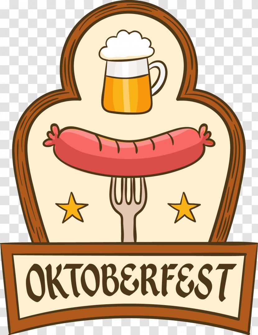 Oktoberfest Beer Sausage German Cuisine - Vector Icon Transparent PNG