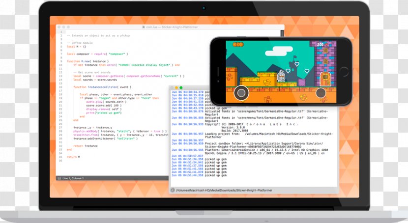 Corona Game Engine Video Development Cross-platform Mobile App - Software - Labs Inc Transparent PNG