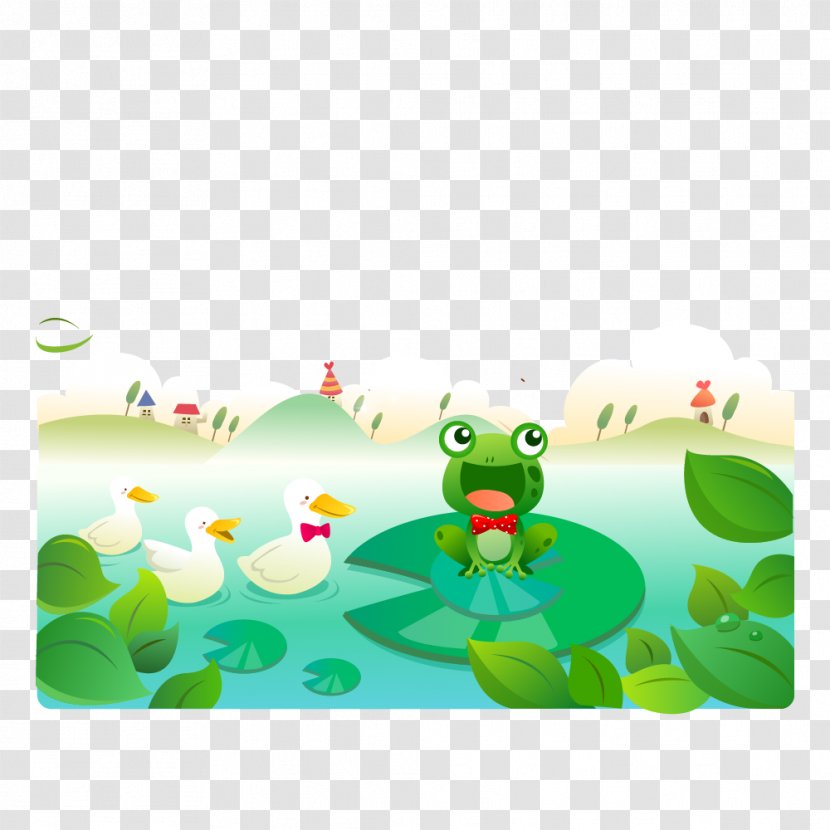 Pond Image Cartoon Vector Graphics Illustration - Vertebrate - Frog Transparent PNG