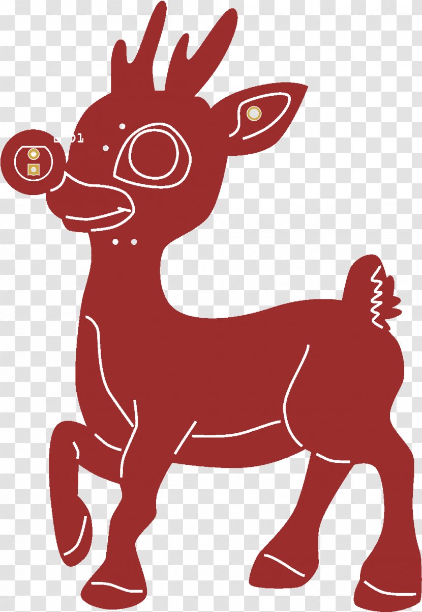 Rudolph Reindeer Santa Claus Illustration Image - Vertebrate - Deear Ornament Transparent PNG