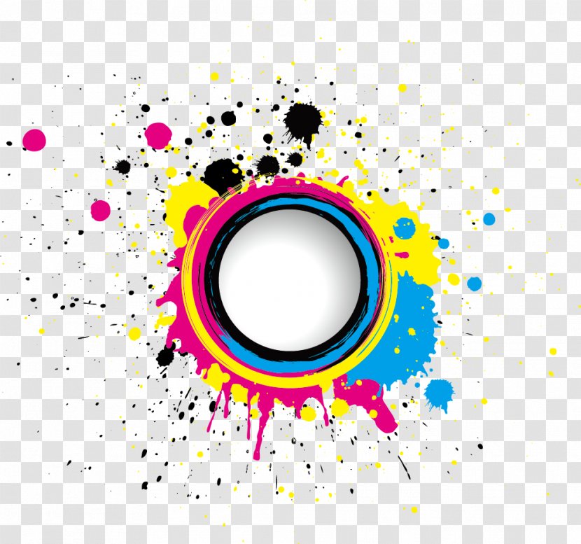 CMYK Color Model Euclidean Vector Stock Photography Splash - Cmyk - Colorful Ink Element Transparent PNG