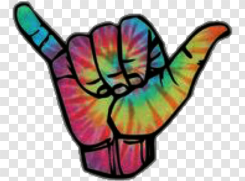 Shaka Sign Sticker T-shirt Tie-dye - Gesture Thumb Transparent PNG