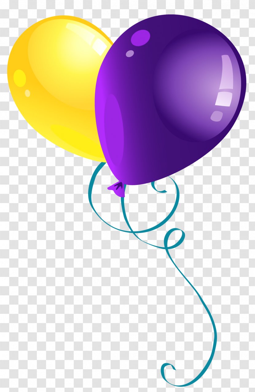 Purple Balloon Clip Art - Yellow - And Balloons Clipart Picture Transparent PNG