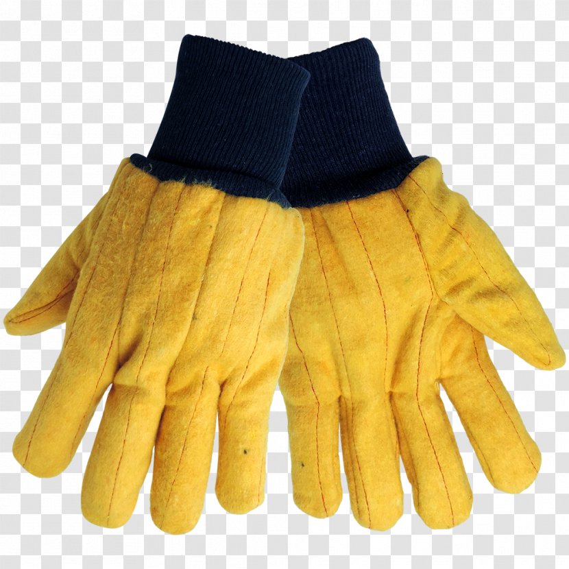 Yellow Glove Blue Wrist Cuff - Safety - Cloth Transparent PNG