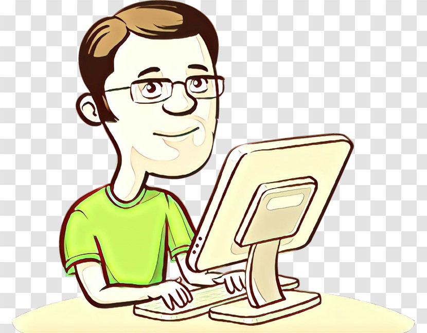 Cartoon Sitting Finger Job Reading Transparent PNG