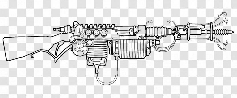 Gun Barrel Firearm Technology Machine Line Art - Hardware Accessory Transparent PNG