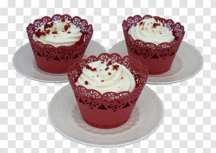 Cupcake Red Velvet Cake Muffin Buttercream Transparent PNG