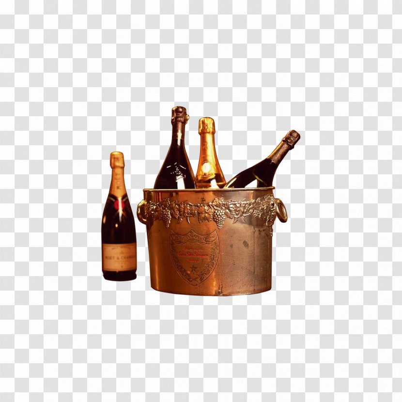 Red Wine Ice Champagne Beer - Bucket Transparent PNG