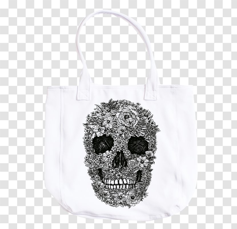 T-shirt Floral Design Skull Calavera Flower - Bone Transparent PNG