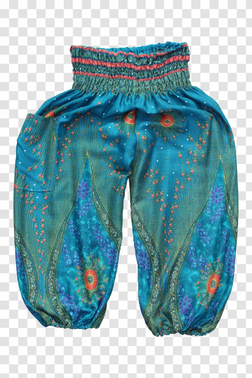 Harem Pants Wide-leg Jeans Thai Fisherman Yoga - Blue Peacock Transparent PNG