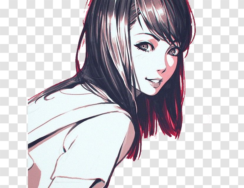 Ilya Kuvshinov Drawing Illustrator Face - Flower - Frame Transparent PNG