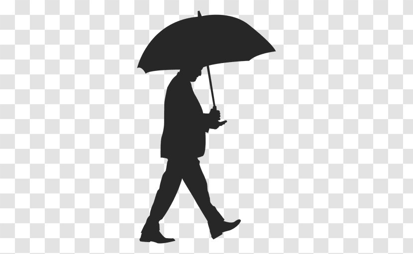 Silhouette Umbrella Drawing - Wireless - Vector Man Transparent PNG