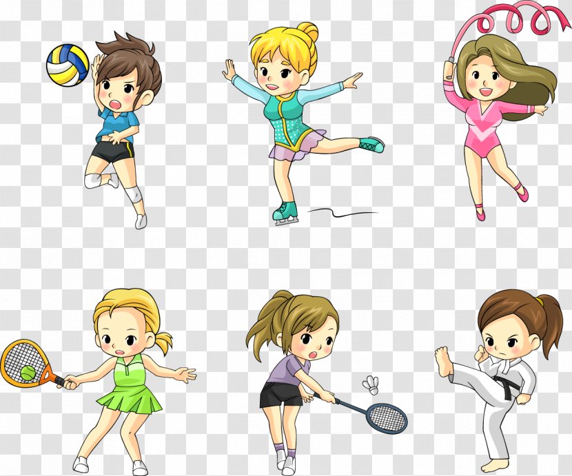 Sport Athlete Cartoon - Flower - Gymnastics Transparent PNG