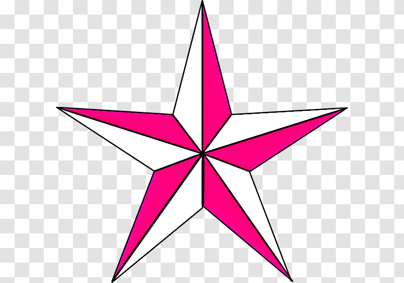 Pink Symmetry Star Line Transparent PNG