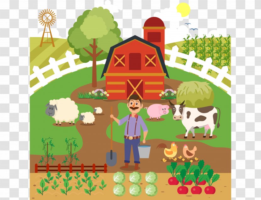 Farmer Agriculture Cattle - Recreation - Grow Vegetables Transparent PNG