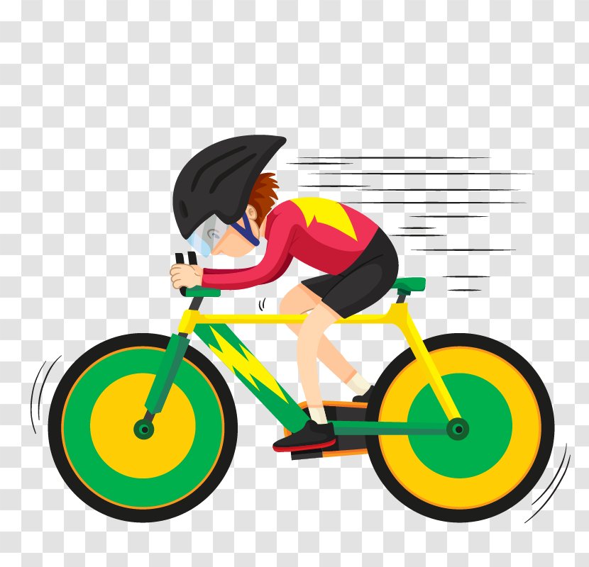 Bicycle Vector Graphics Cycling Mountain Bike Clip Art - Yellow - Red Transparent PNG