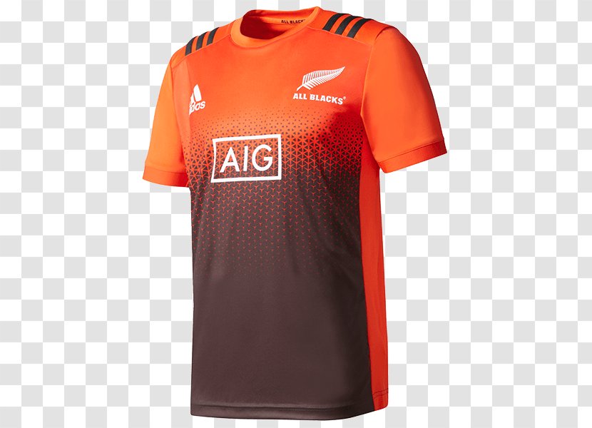 T-shirt New Zealand National Rugby Union Team Jersey Sleeve Adidas - Sports Fan Transparent PNG