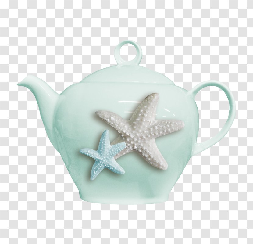 Teapot Product Starfish Cup Turquoise - Cartoon Transparent PNG