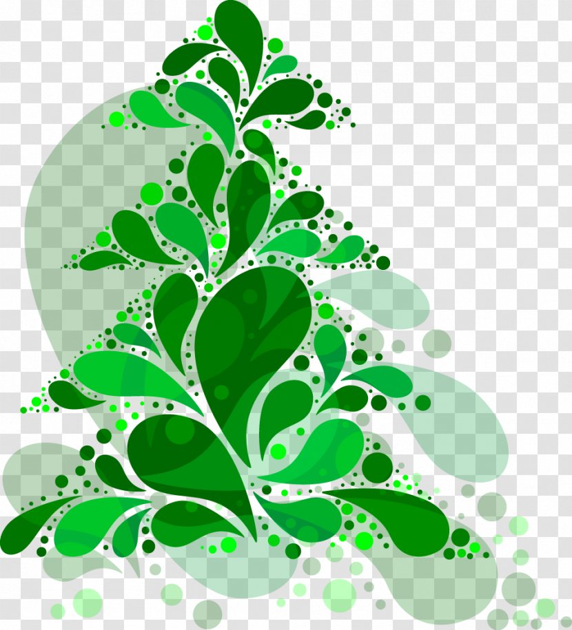 Christmas Tree Graphic Design - Vector Green Flowers Transparent PNG