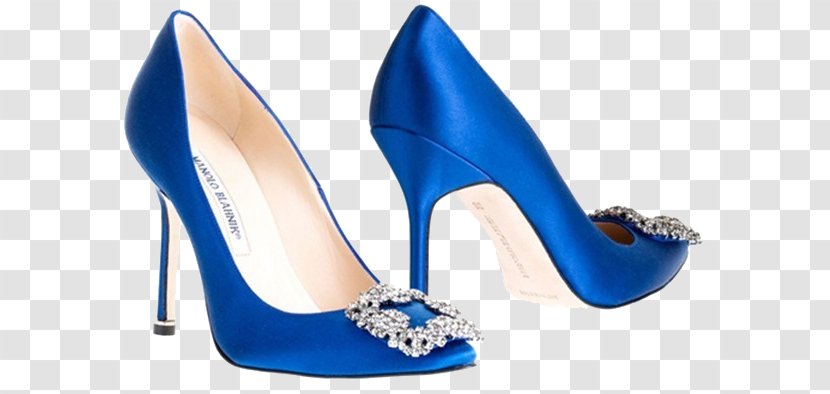 Carrie Bradshaw Court Shoe High-heeled Footwear Stiletto Heel - Electric Blue - Diamond Brand Manolo Heels Shoes Transparent PNG