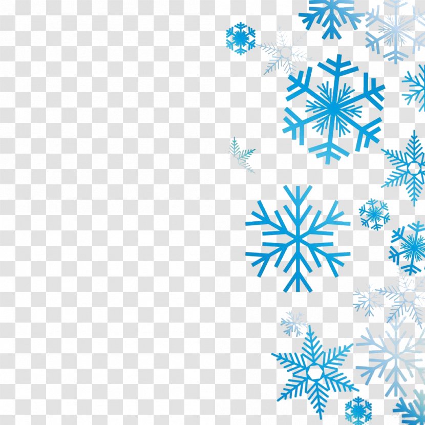 Blue Winter Illustration - Symmetry - Snowflakes Transparent PNG