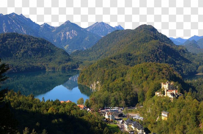 Hohenschwangau Castle Neuschwanstein Fxfcssen Forggensee - Loch - Alpine Lake Township Group Transparent PNG