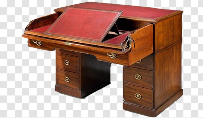 Desk Table Drawer Gillows Of Lancaster And London Furniture - Watercolor Transparent PNG
