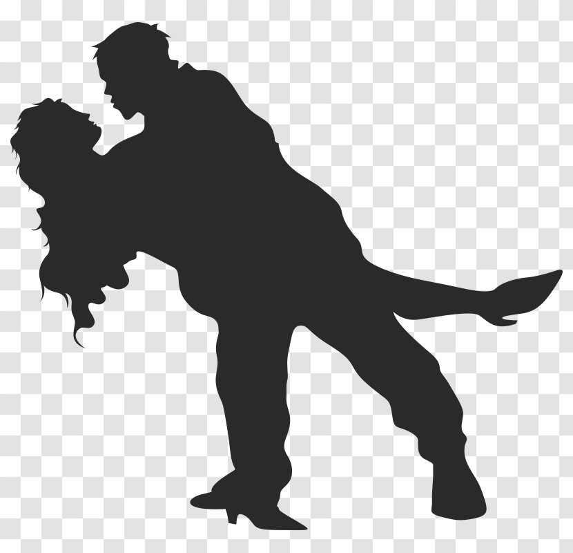 Silhouette Stencil Illustration Dance Royalty-free - Black And White Transparent PNG