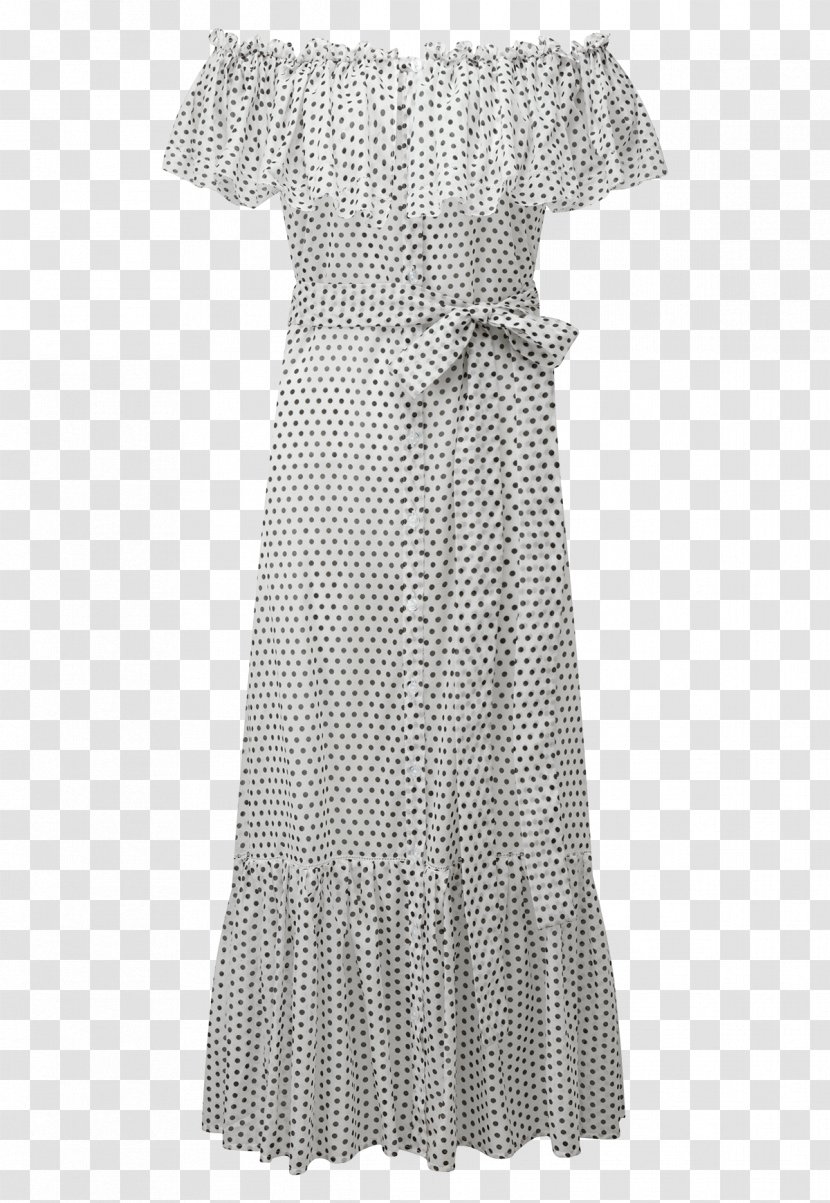 Polka Dot Shoulder Ruffle Sleeve Dress - Black And WhitePolka Transparent PNG