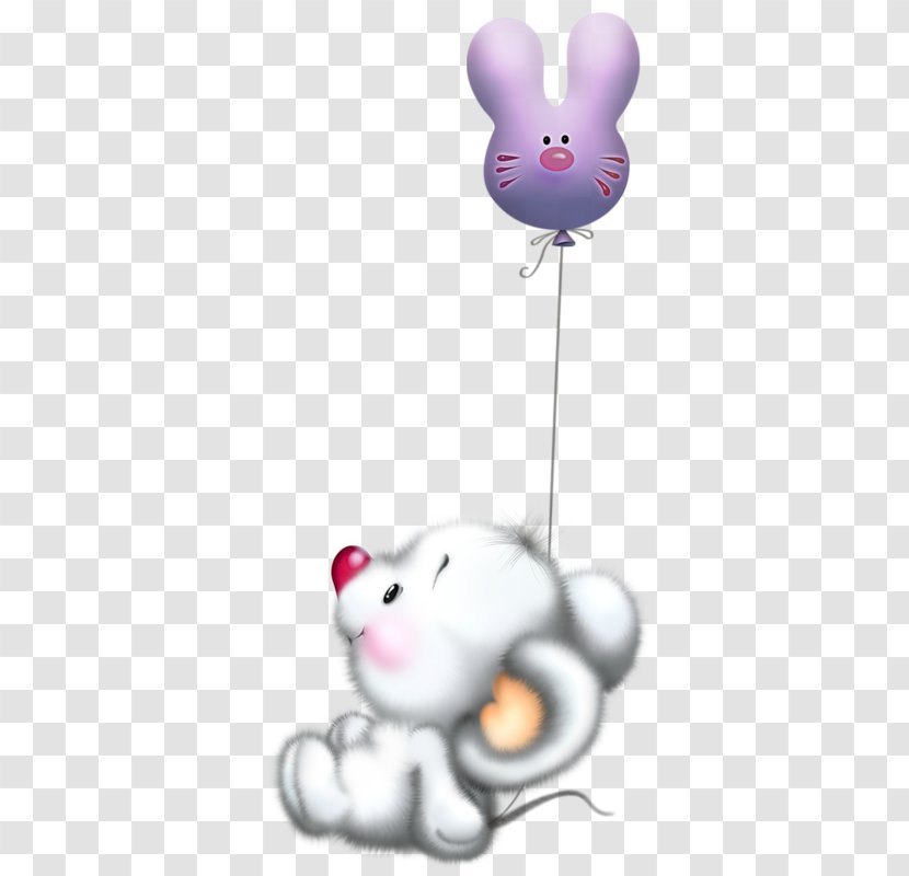 Minnie Mouse Computer Cartoon Clip Art - Heart - Little Painted White And Purple Balloons Transparent PNG