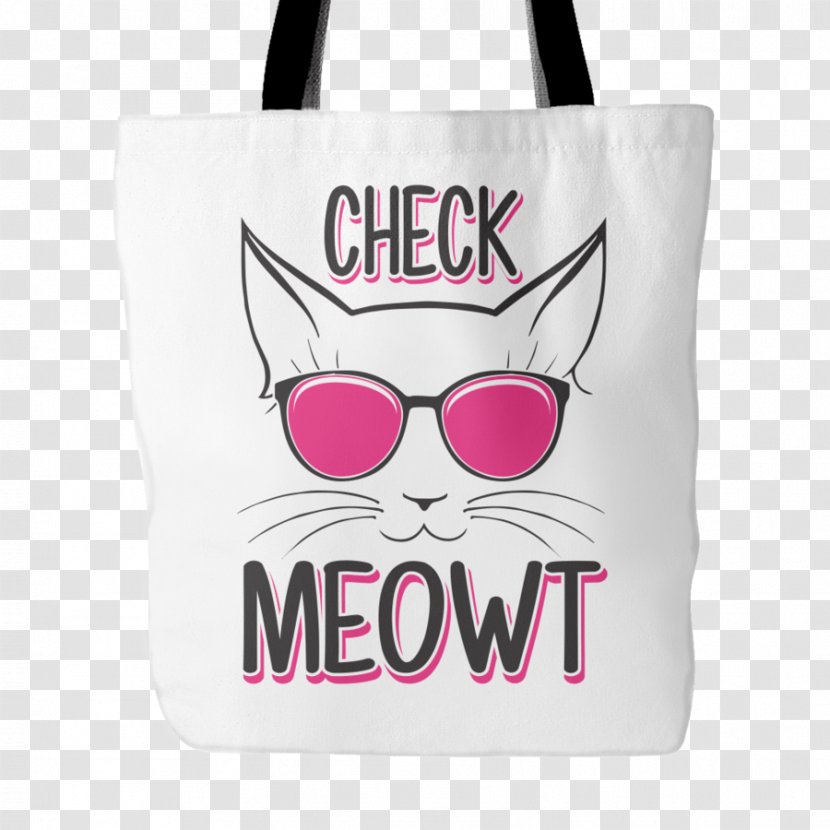 Cat Tote Bag Handbag Glasses - Brand - Pink Transparent PNG
