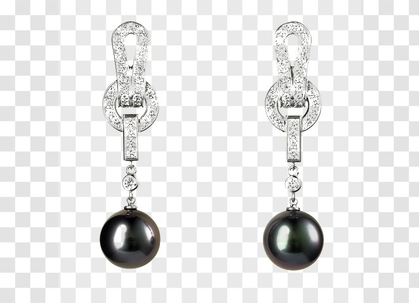 Pearl Earring Jewellery Purple Jewelry Design - Diamond - Tahitian Pearls Transparent PNG