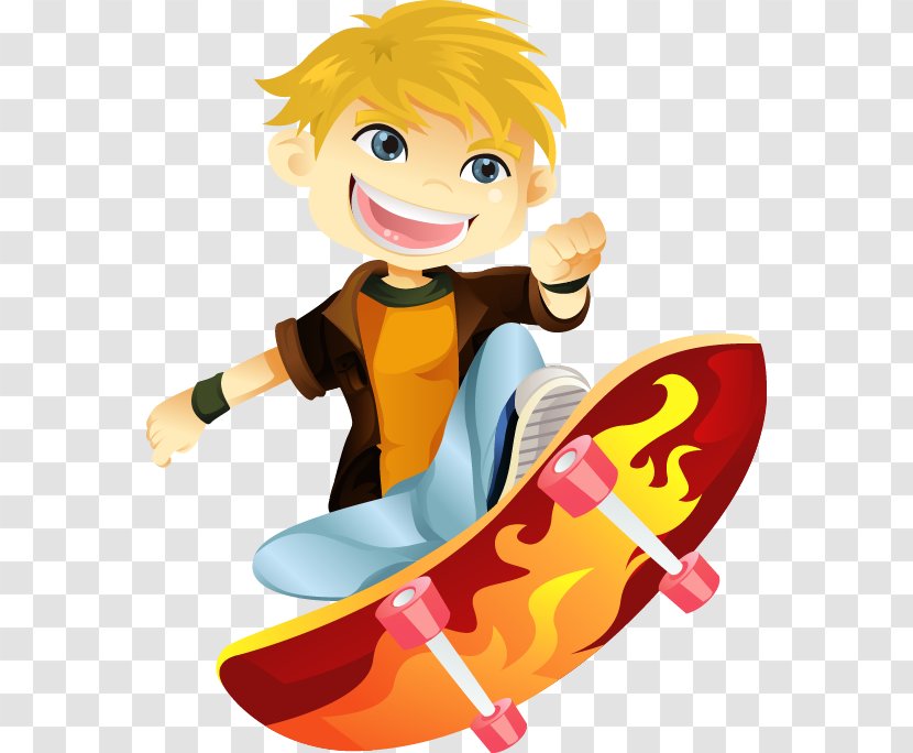 Skateboarding Stock Photography Clip Art - Pattern Cartoon Boy Riding Scooter Transparent PNG