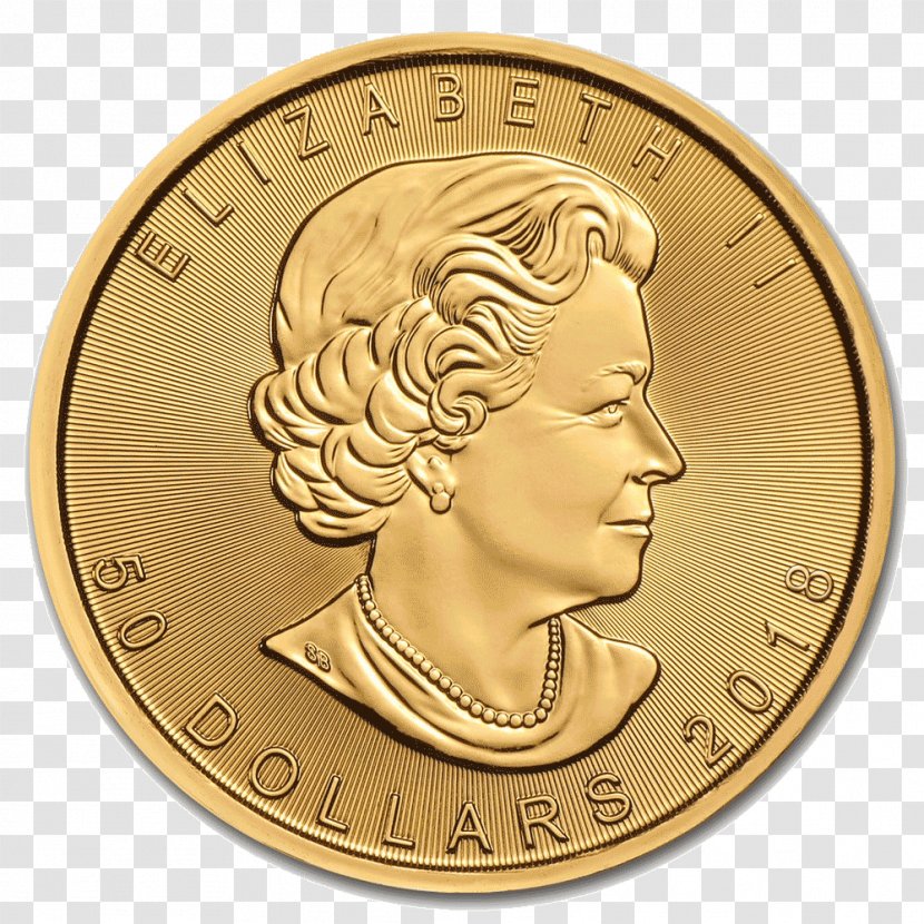 Canadian Gold Maple Leaf Coin Bullion Transparent PNG