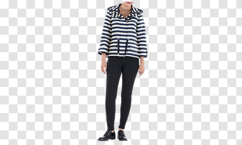 Jeans Tartan Shoulder Leggings Fashion - Plaid - Blue Stripes Ladies Casual Jacket Transparent PNG