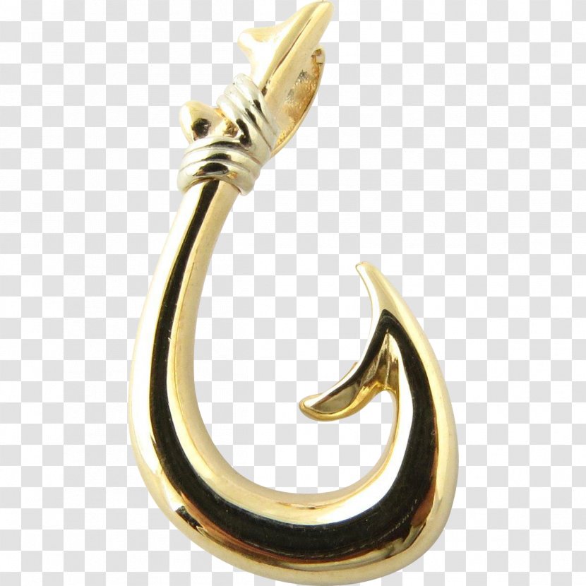 Fish Hook Gold Fishing Jewellery - Lovely Fishhook Transparent PNG