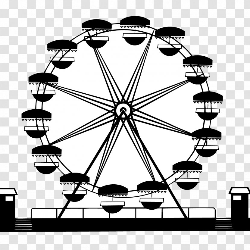Car Ferris Wheel Wagon Clip Art - Monochrome Photography - Black Silhouette Fresh Vector Material Transparent PNG